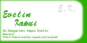 evelin kapui business card